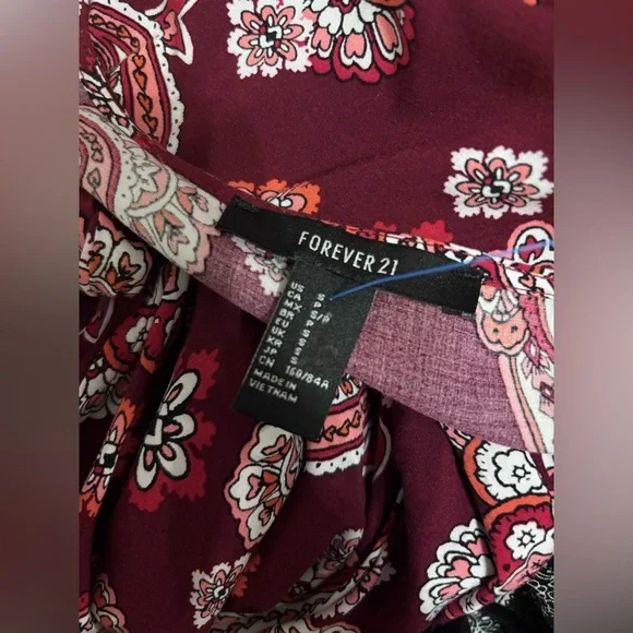 Forever 21 red Paisley Mini Dress wrap sundress small women’s - Picture 4 of 4